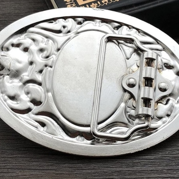 Western style Turquoise color floral belt buckle